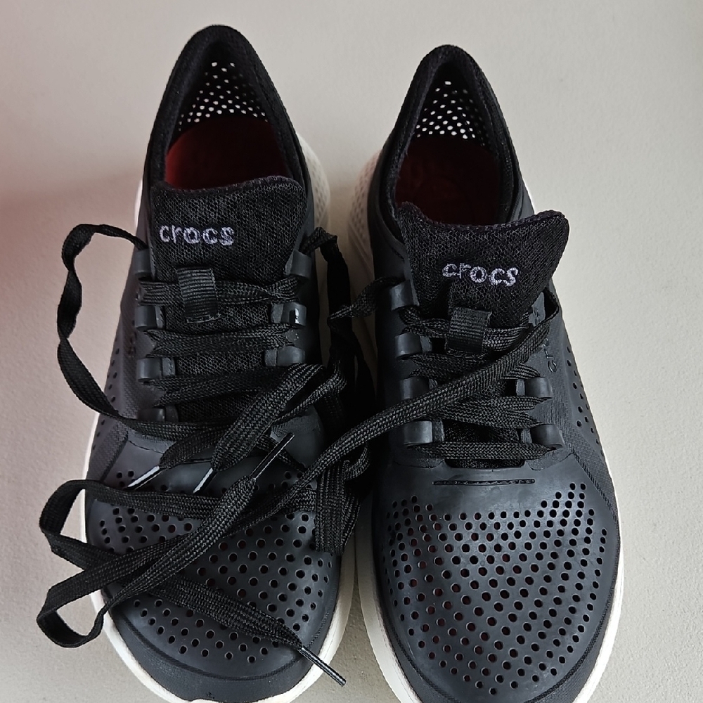 Crocs Black Mesh Sneakers